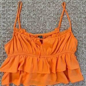 wild fable Orange Tiered Ruffle Cami